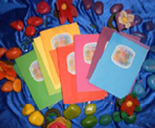 10 bunte Hefte ( blanko ) mit Logos